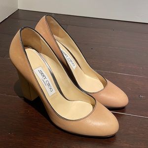 Jimmy Choo Nude Almond Toe Heel